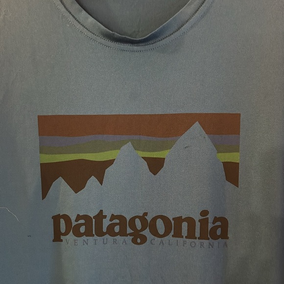 Patagonia Men’s Capilene Baselayer Short Sleeve Tee Shirt Blue Size L-XL - Picture 3 of 13